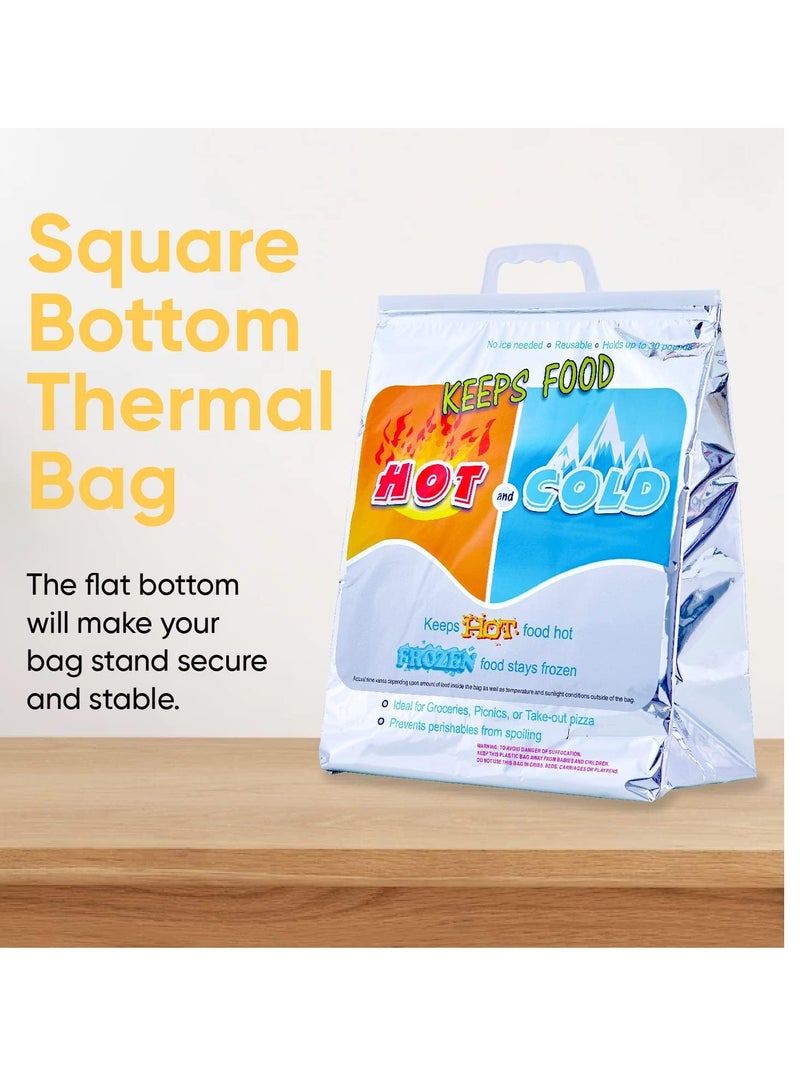 سوبيريو شنطة ساخنة وباردة، اكياس معزولة قابلة لاعادة الاستخدام لتخزين الطعام المجمد والاشياء الساخنة بما في ذلك شنط الغداء وشنط تسوق البقالة، شنط يد مبردة... - Image 1