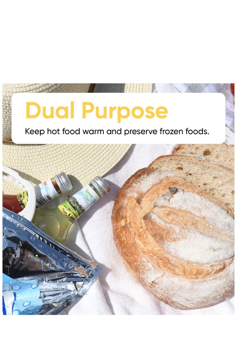 سوبيريو شنطة ساخنة وباردة، اكياس معزولة قابلة لاعادة الاستخدام لتخزين الطعام المجمد والاشياء الساخنة بما في ذلك شنط الغداء وشنط تسوق البقالة، شنط يد مبردة... - Image 4