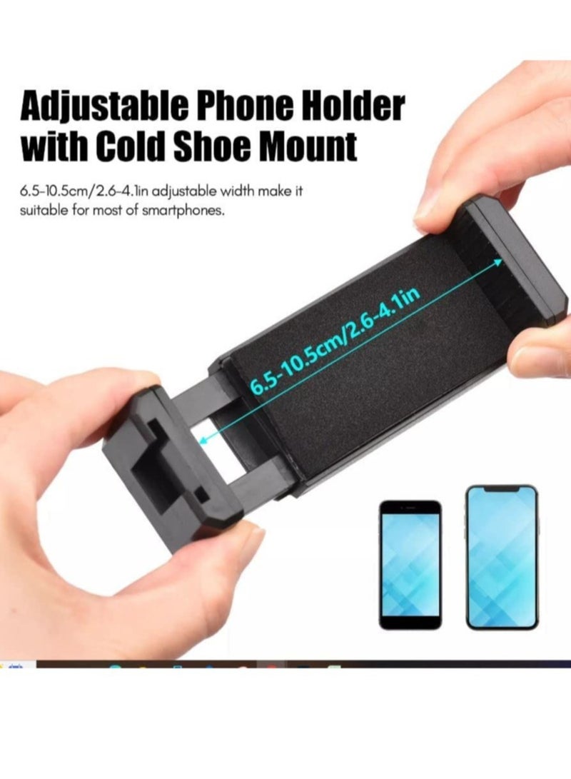 Video Tripod Set with LED Light Microphone Video Recording Kit for Smartphone Vlog Photography Set, Microphone Phone Holder for Smartphone Camera Vlogging Video Recording - Image 5