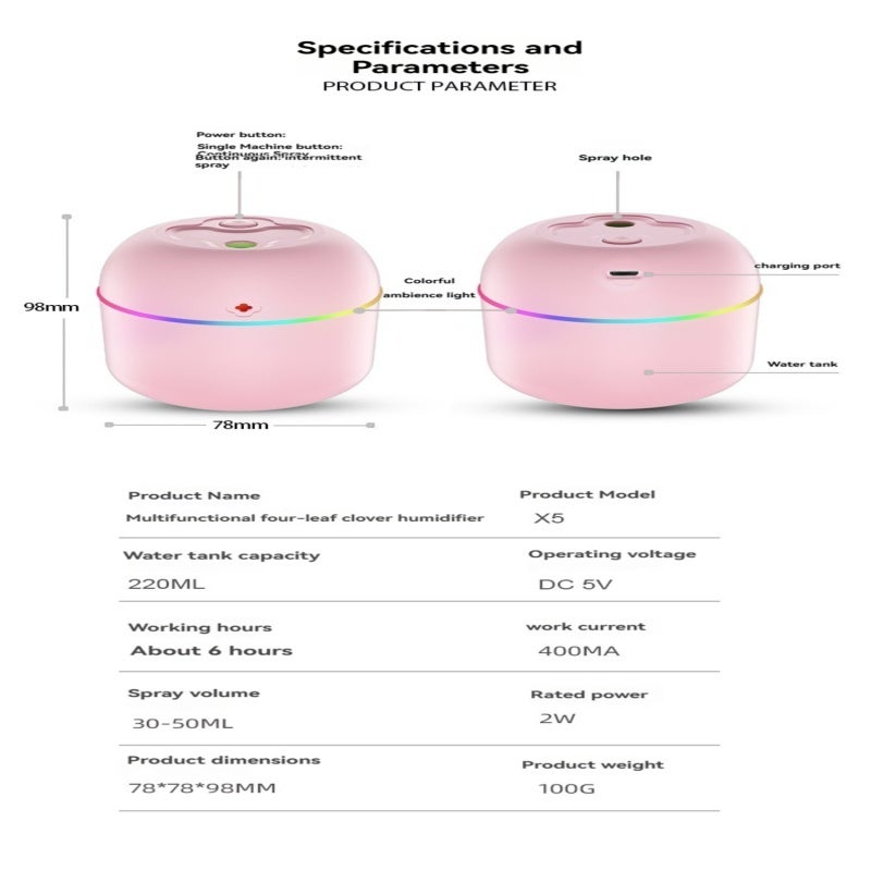 Mini Humidifier: Green Car-Egg Shape, USB Plug-and-Play, Colorful Ambient Light - Aroma Diffuser for Home Office, Dorm, Travel & Personal Spaces - Image 3