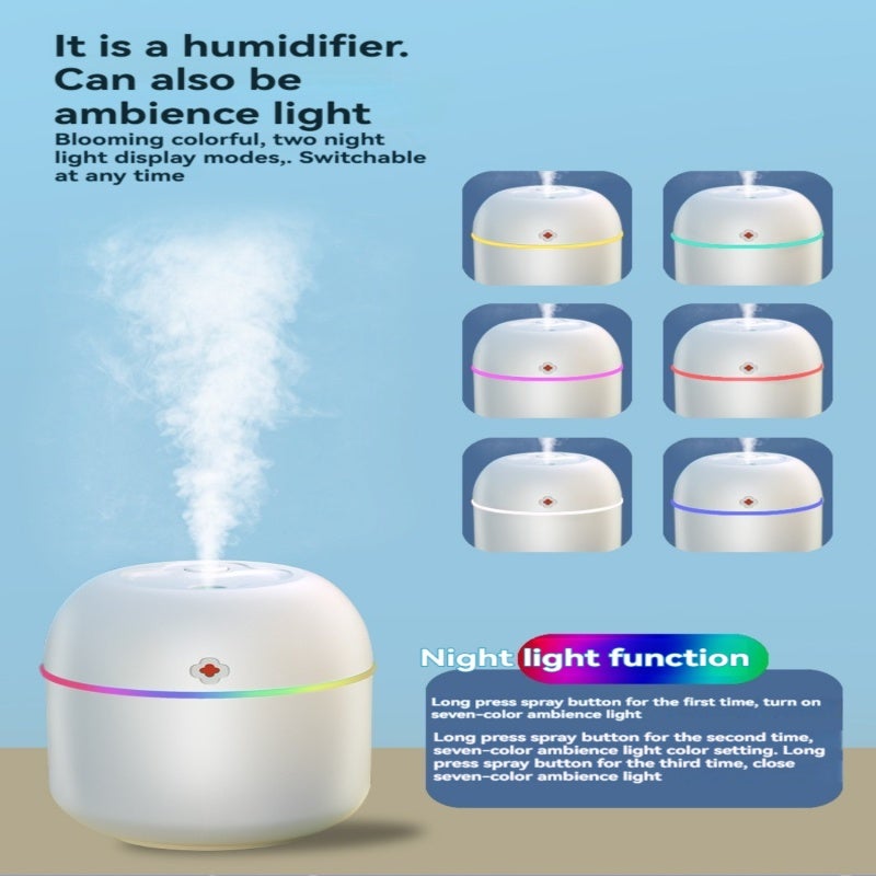 Mini Humidifier: Green Car-Egg Shape, USB Plug-and-Play, Colorful Ambient Light - Aroma Diffuser for Home Office, Dorm, Travel & Personal Spaces - Image 2