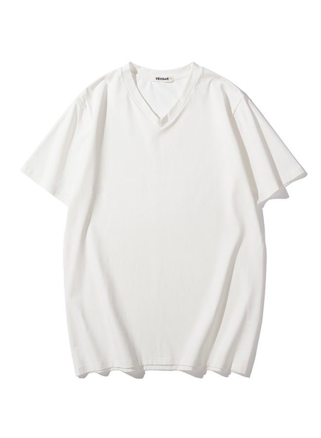 VEIISAR V Neck Mens T Shirt - Premium Fitted Soft Men's T-Shirts - Wrinkle Resistant & Breathable V8 White M, V8 White, M - Image 4