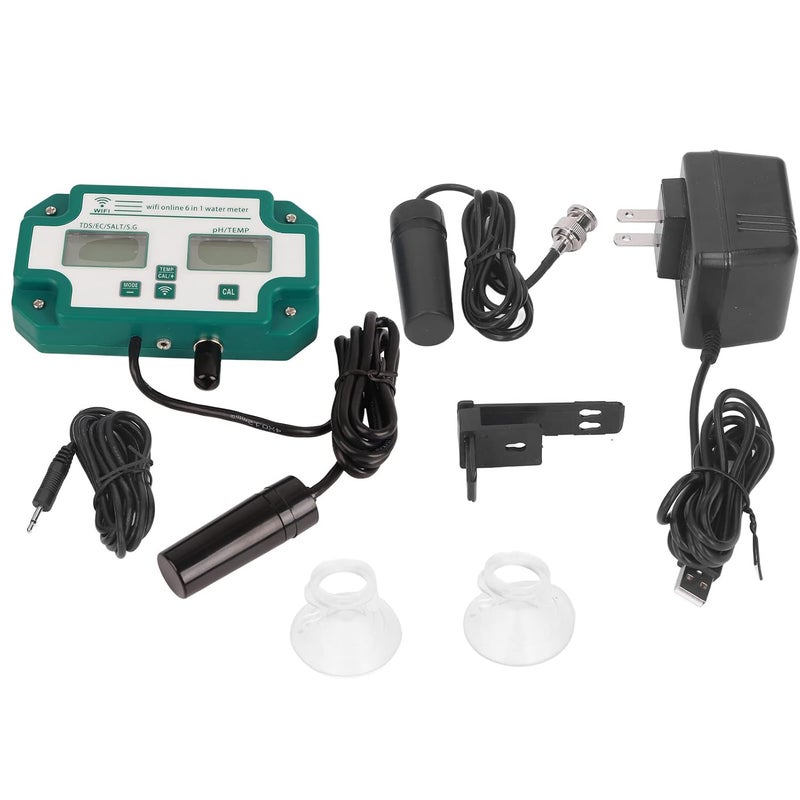 Water, Ph for Aquarium Ph, Ph for Aquarium for Aquarium High 6 in 1 Water, Ph for Aquarium for Ec Sg Salt Temperature Testing, Connection, Real Data, App, Wide Application () - Image 1