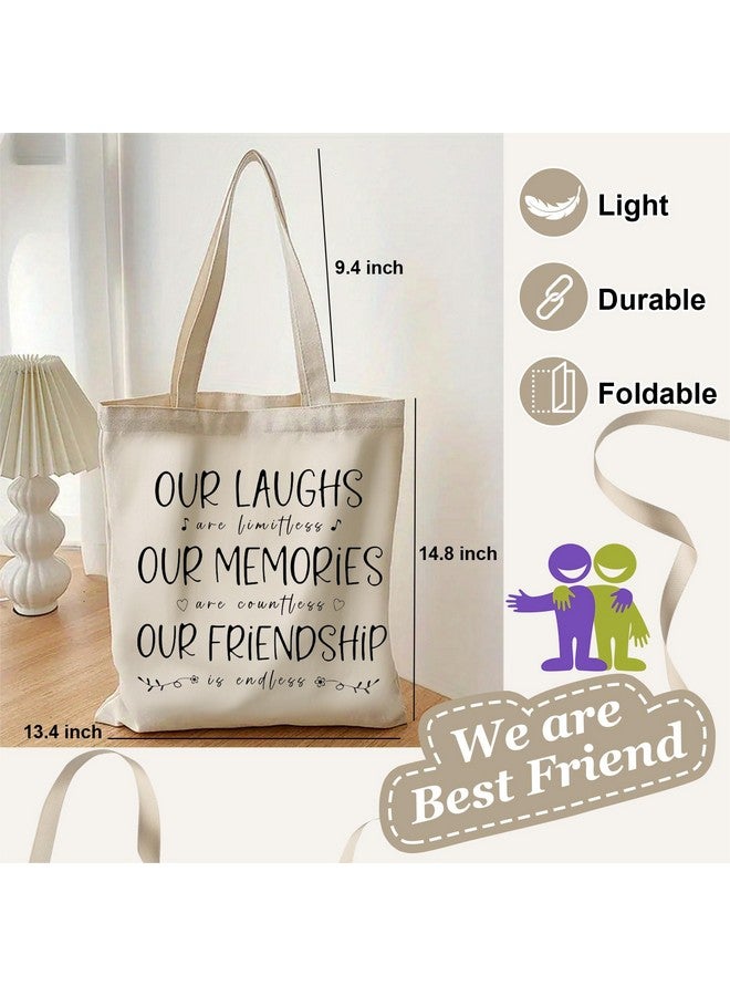 Glowave Best Friend- Gifts for Women Tote Bag Birthday Gift for Friendship Canvas Grocery Bag Sturdy Cloth Cotton Shoulder Handbags - Image 3