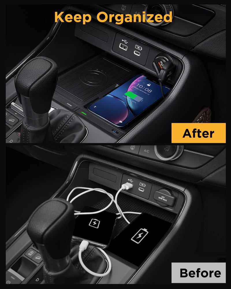 CarQiWireless شاحن لاسلكي CarQiWireless لهوندا CRV 2023 2024 2025 2026 لوحة شحن لاسلكية للهاتف في وحدة التحكم المركزية ملحقات CR-V الرياضية الهجينة شاحن هاتف لاسلكي مزدوج الوضع لسيارة CRV 2023-2026 - Image 5