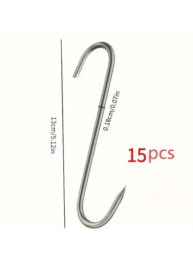 15pcs Heavy Duty S Hooks 5.12 Inch Extra Long Stainless Steel Heat Cold Resistant - Image 4