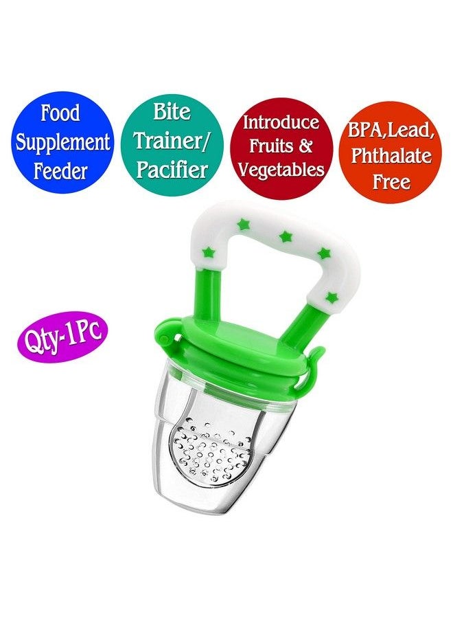 The Little Lookers Fruit Food Feeder Pacifier Nibbler With Silicon Mesh In Box Packing (Green Pack Of 1)  - Image 3