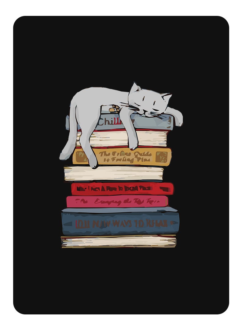 Theodor Protective Flip Case For Samsung Galaxy Tab S9 Plus With Trifold Stand Auto Wake Sleep Shockproof Cover Cat on books - Image 1