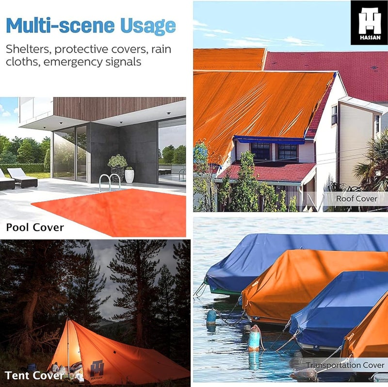 Hassan Heavy Duty Waterproof Tarp Cover - Polyethylene Tarpaulin for Outdoor Protection - Image 5