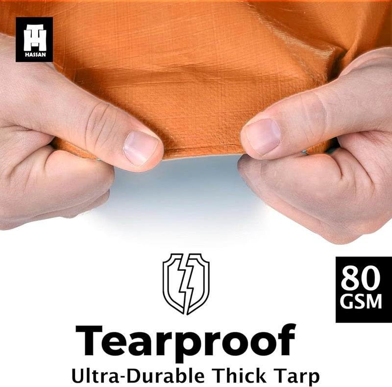 Hassan Heavy Duty Waterproof Tarp Cover - Polyethylene Tarpaulin for Outdoor Protection - Image 2