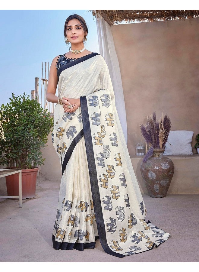 YASHIKA Yashika Women's Elegant Art Silk Saree: A Chic Blend of Tradition and Trend. Complete with Blouse Material for a Perfect Ensemble. (AZ-YS-P1-SANVI BLACK)  - Image 5