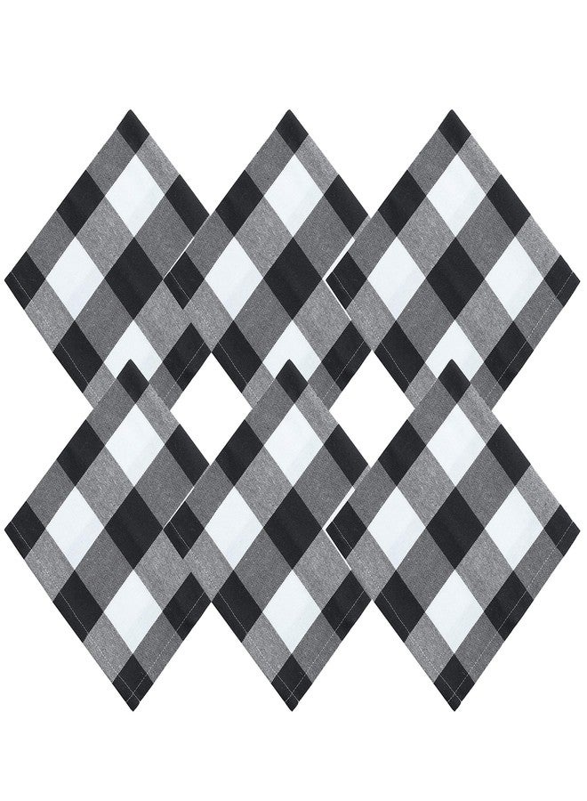 BETTERLINE 6 Buffalo Check Oversized Napkins (17x17 Inches) for Everyday Place Settings, Rustic Farmhouse Decor, Holidays, Family Dinners and BBQ's (White Buffalo Check Plaid) - Image 4