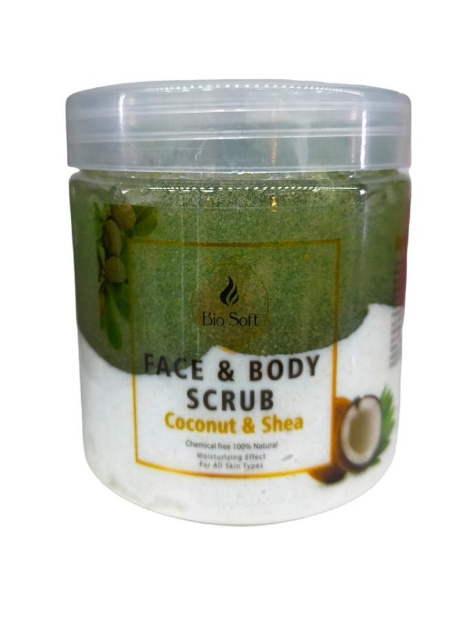 Bio Soft FACE AND BODY SCRUB COCONUT AND SHEA 500ML 