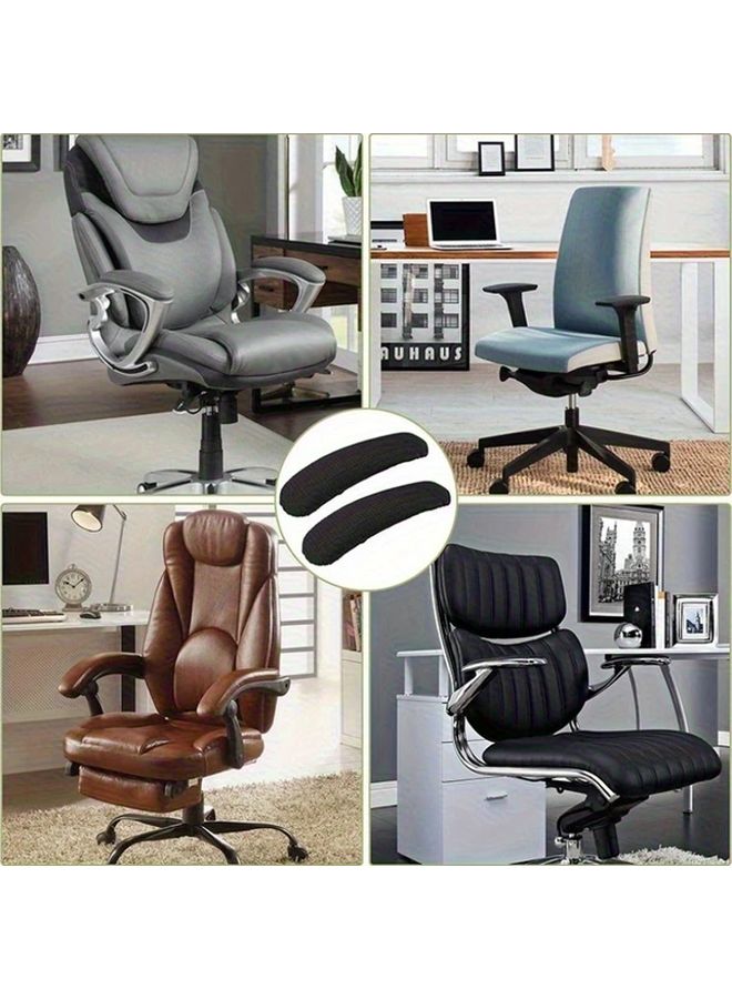 Dark Gray Elastic Office Chair Armrest Gloves Dirt Resistant Protective Cover - Image 4