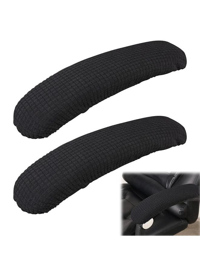 Dark Gray Elastic Office Chair Armrest Gloves Dirt Resistant Protective Cover - Image 5
