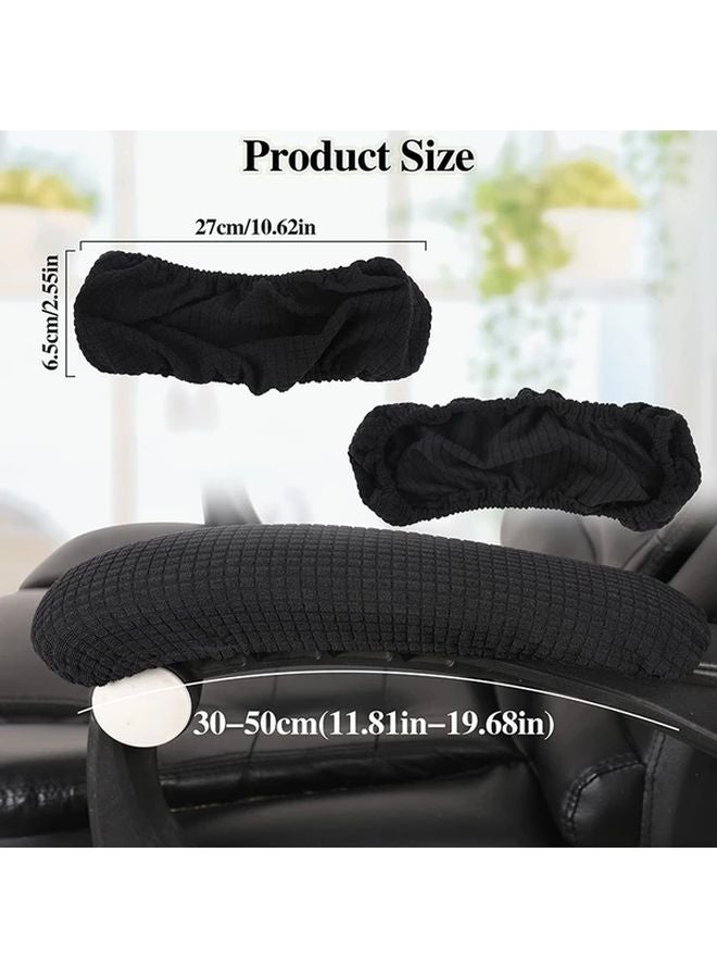 Dark Gray Elastic Office Chair Armrest Gloves Dirt Resistant Protective Cover - Image 3
