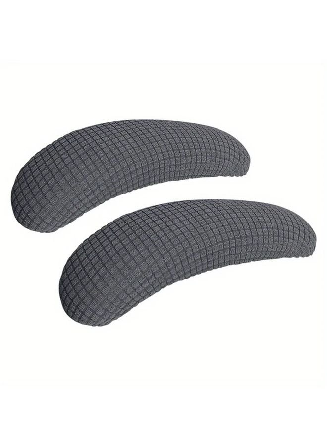 Dark Gray Elastic Office Chair Armrest Gloves Dirt Resistant Protective Cover - Image 1