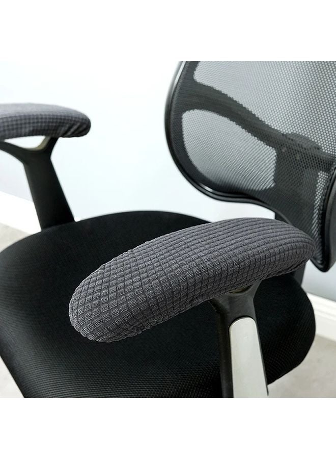 Dark Gray Elastic Office Chair Armrest Gloves Dirt Resistant Protective Cover - Image 2