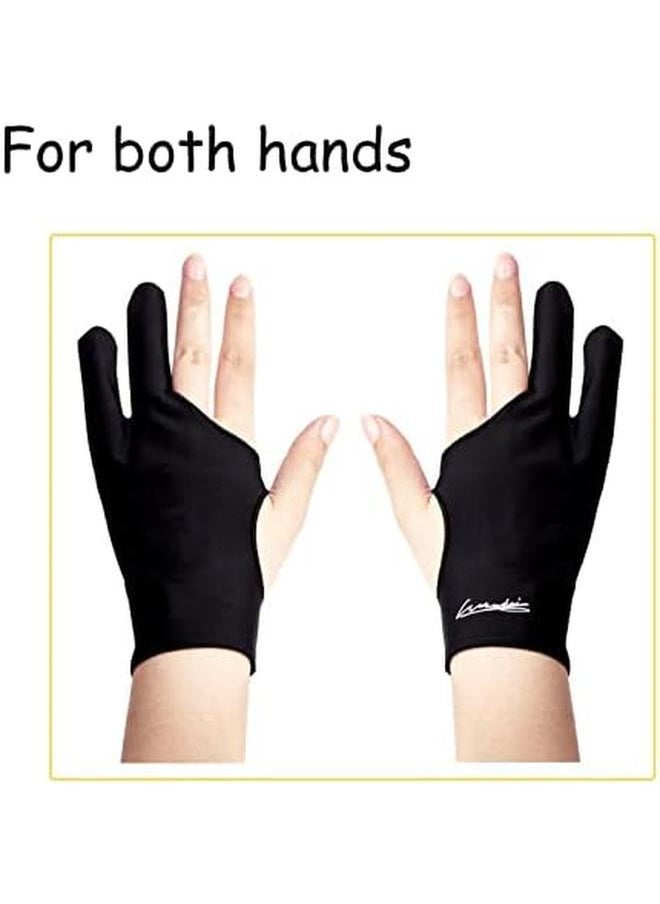 Digital Drawing Glove 2 Pack Artist Glove For Drawing Tablet Ipad Sketching Art Glove With Two Finger For Right Hand And Left Hand （Smudge Guard Small 2.95 X8.18Inch