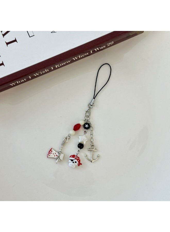 NIBEMINENT Phone Charm/ Chain Strap for Women Girls, Pirate Captain Cell Phone Case Lanyard Wrist Strap