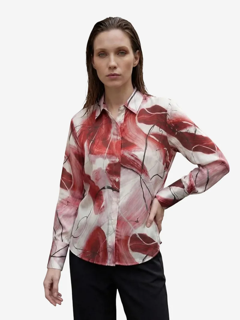 ماي فاشن MY FASHION Abstract Print Button-Up Shirt