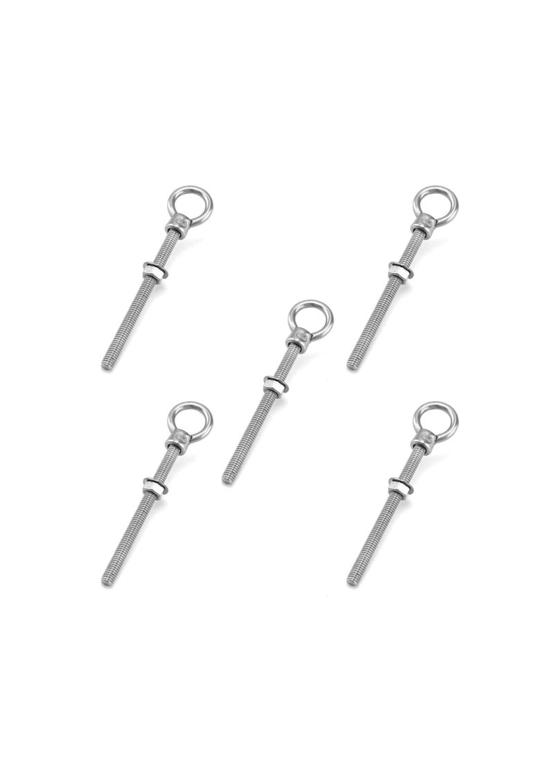 Generic - Threaded Eyebolts, 10 Pack 5/16" x 4" M8 Marine Grade Long Stainless Steel Shoulder Eye Bolts - Image 1