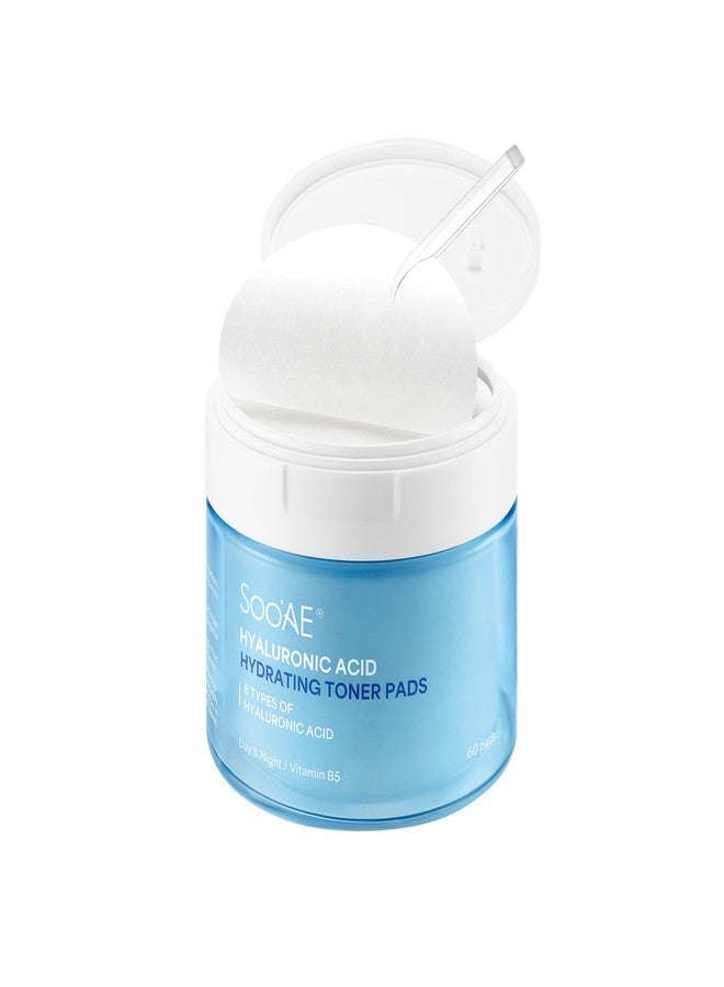 SOOAE Soo'AE Hyaluronic Acid Hydrating Toner Pads, 60 Thin Gentle Pads I Moisture-boosting, Targeted Sheet Mask - Great Adhesion, Panthenol, Niacinamide, Cruelty-Free, Korean Skincare - Image 1
