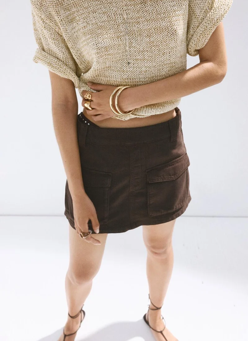 مانجو Denim Cargo Skort