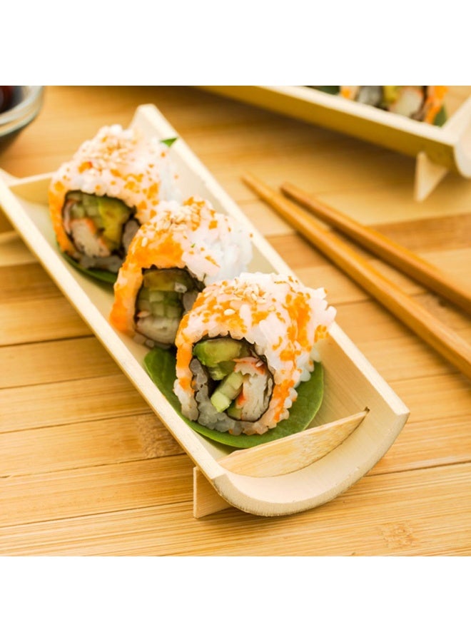 Restaurantware 6 Inch x 2.25 Inch Bamboo Canoe Dishes, 100 Large Bamboo Serving Boats - Heat Resistant, Disposable, Natural Bamboo Sushi Canoe Plates, For Parties Or Catering - Image 3