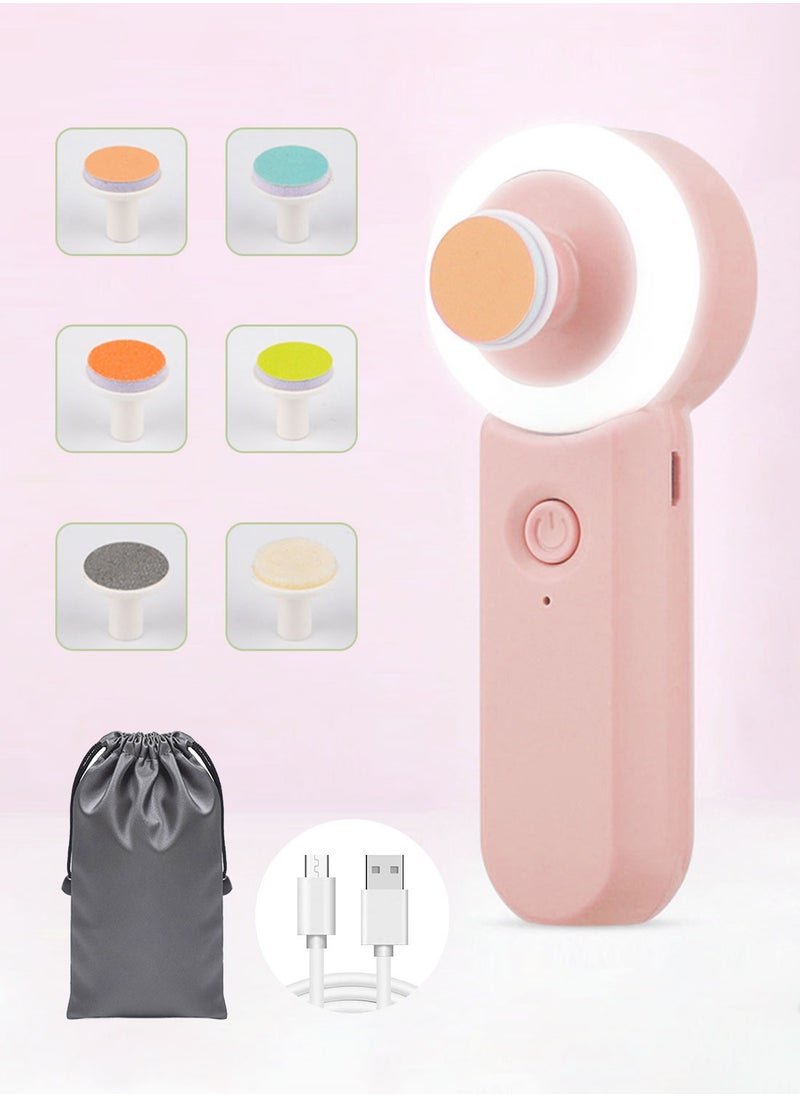 Syarme Baby Nail Trimmer Electric, Rechargeable Baby Nail File Baby Nail Clippers Set, Trim Polish Grooming Kit for Newborn Toddler or Adults Toes Fingernails, 6 Grinding Heads and LED Light - Pink  - Image 1