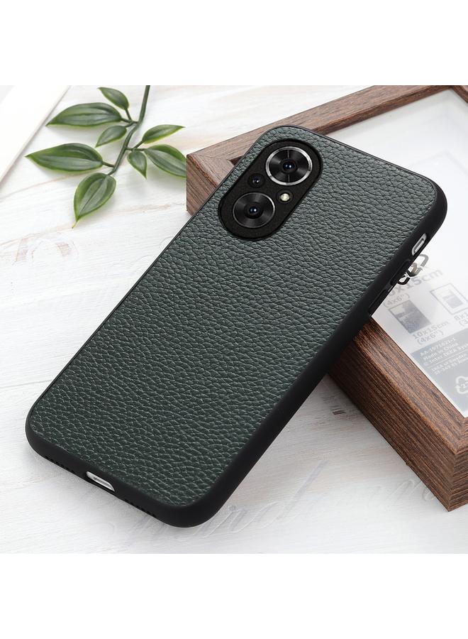 اس-توب جراب لهاتف Honor 50 SE مصنوع من الجلد المقاوم للصدمات بنقشة الليتشي وفتحات دقيقة - Image 5