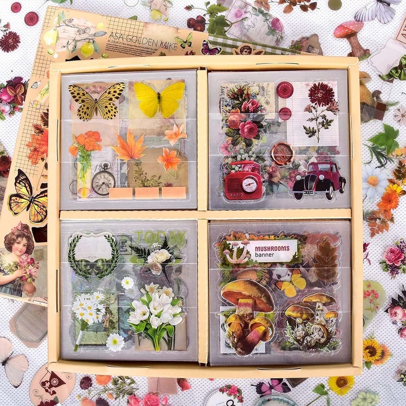 Ptyism 510 Pcs100 Sheets Stickers for Scrapbooking Stickers Bullet Journal Stickers Scrapbooking Stickers for Junk Journal Stickers Scrapbook Journaling Bullet Journal DIY etc