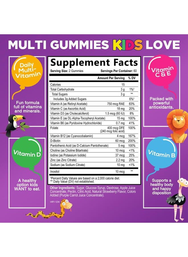 Nature's Nutrition Multivitamin for Kids - Complete daily multivitamin gummies for kids with Vitamin D, B Vitamins, Zinc and more - Energy, Memory, Focus and Immune Health. - Image 2