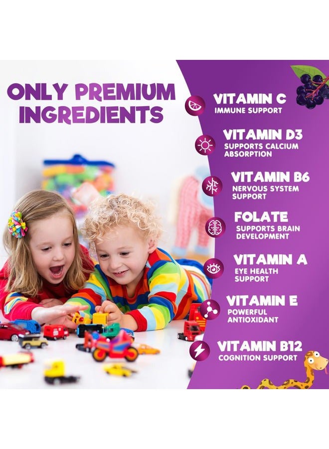 Nature's Nutrition Multivitamin for Kids - Complete daily multivitamin gummies for kids with Vitamin D, B Vitamins, Zinc and more - Energy, Memory, Focus and Immune Health. - Image 3