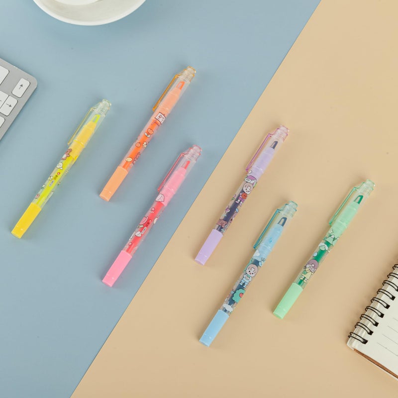 AIHAO Clear View Dual Tip Highlighters, 6-Pack Assorted Colors â€“ See-Through Chisel & Fine Tips, Precise Highlighting Marker Set - Image 2