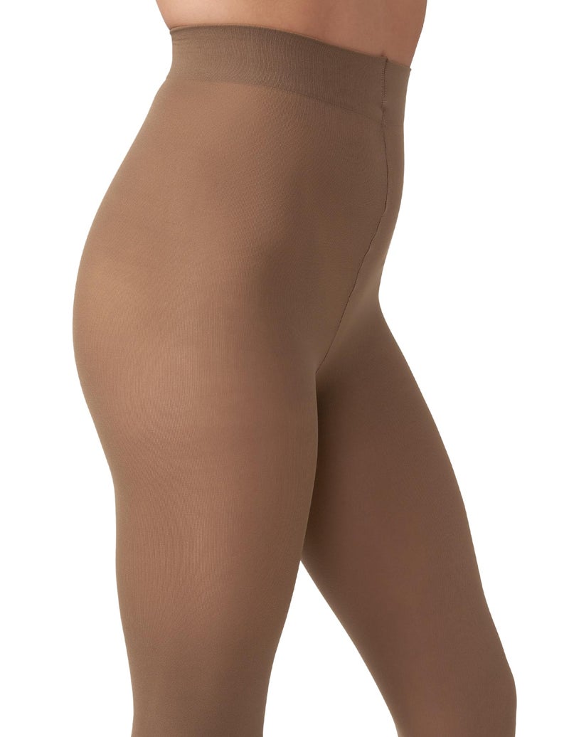 HUE Womenâ€™s Opaque Sheer to Waist Tights, Cocoa, 1 - Image 2