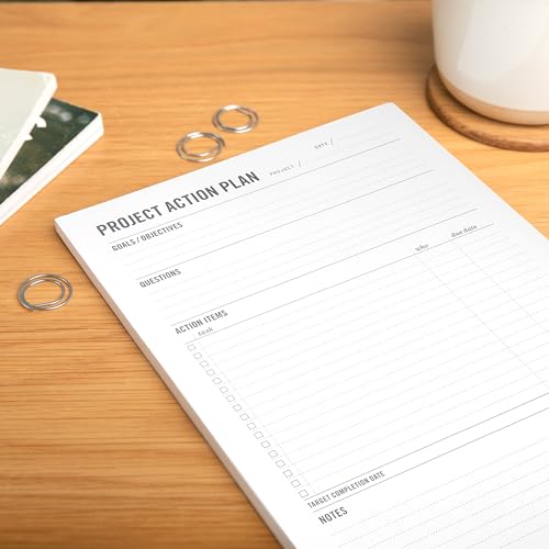Two Tumbleweeds - Project Planner Notepad - 7 x 10” Planning Pad for Project Management with Checklist, Action Items, Notes - Task Planner - To Do List Organizer For Work & School - 50 Sheets - Image 5