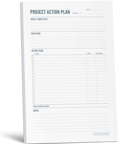 Two Tumbleweeds - Project Planner Notepad - 7 x 10” Planning Pad for Project Management with Checklist, Action Items, Notes - Task Planner - To Do List Organizer For Work & School - 50 Sheets - Image 1