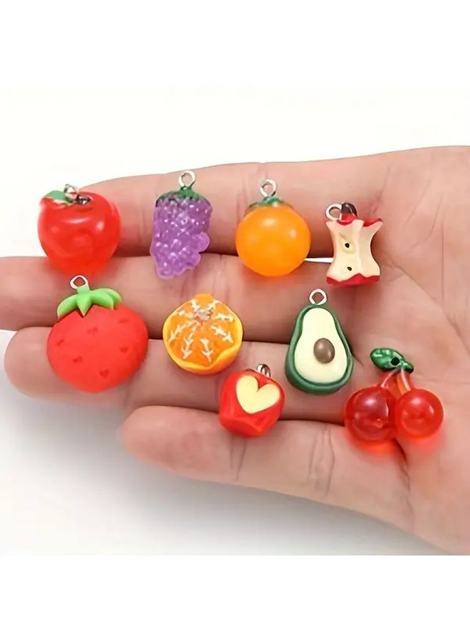 20pcs Mixed Faux Fruit Resin Pendants Charms Jewelry Making Kit for Necklaces Bracelets - Image 4