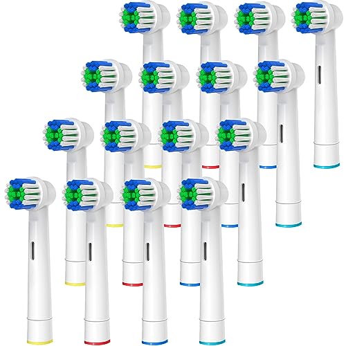 genkent Replacement Toothbrush Heads Compatible with Oral-B Braun, 16 Pcs Professional Electric Toothbrush Heads Brush Heads for Oral B Replacement Heads Refill Pro 500/1000/1500/3000/3757/5000/7000/7500/8000 - Image 1