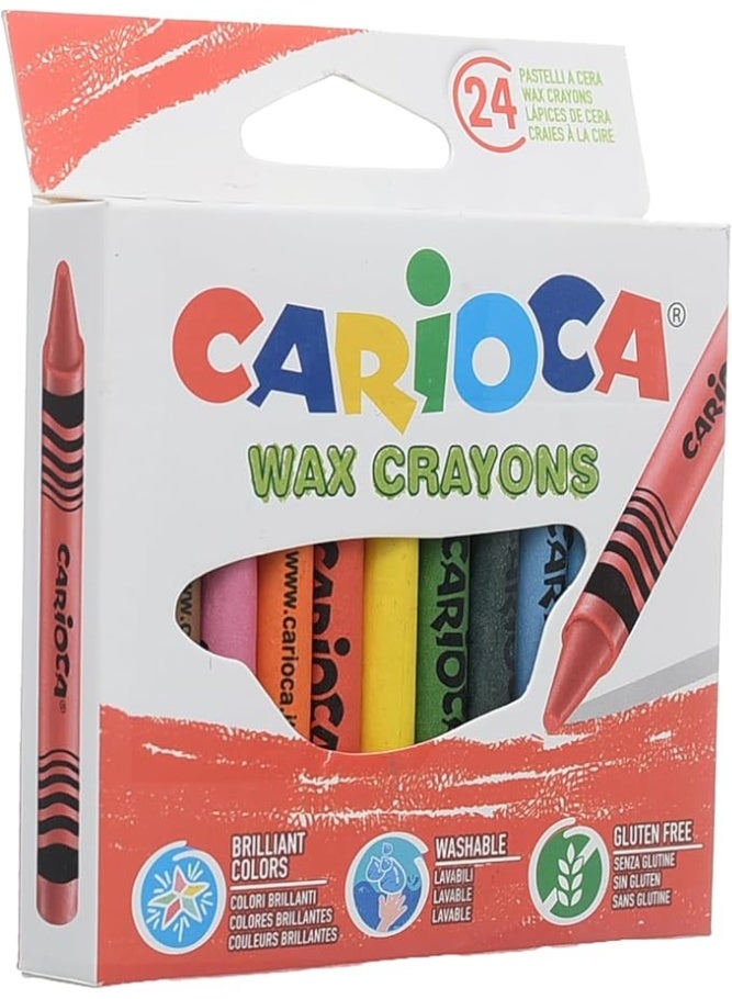 24-Wax Crayons Colors Set - CARIOCA