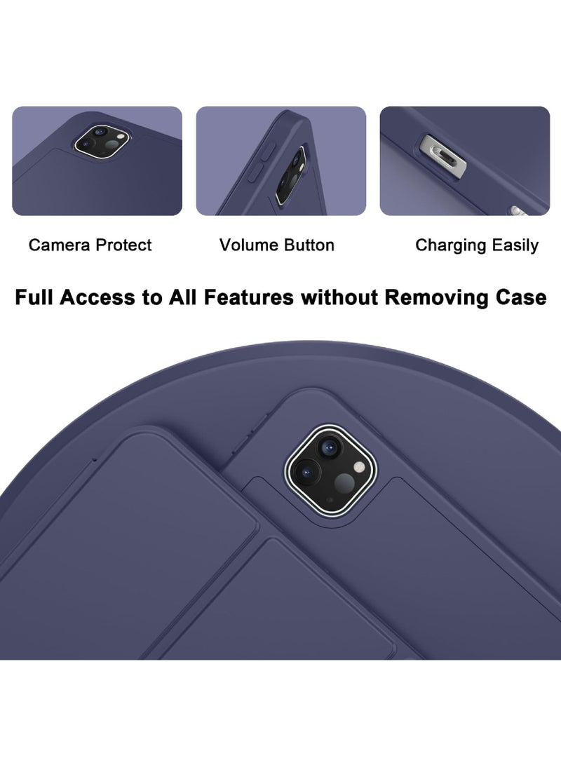 Rock Pow Case for iPad Pro 13 Inch Case M5 2025/ M4 2024, Smart Cover iPad Pro M5 M4 Case 13 Inch with Pencil Holder [Support Pencil Pro and Pencil (USB-C)] Support Touch ID and Auto Wake/Sleep Cover for iPad Pro 13 Inch Blue - Image 4