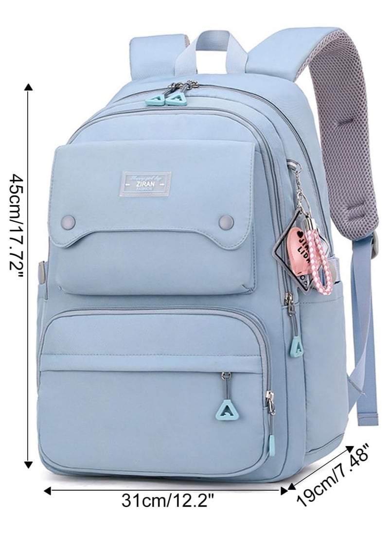 AUTOYSUR Teen Girls Casual Backpack High Middle School Daypack Women Daily Travel Laptop Bag (Blue)  - Image 2