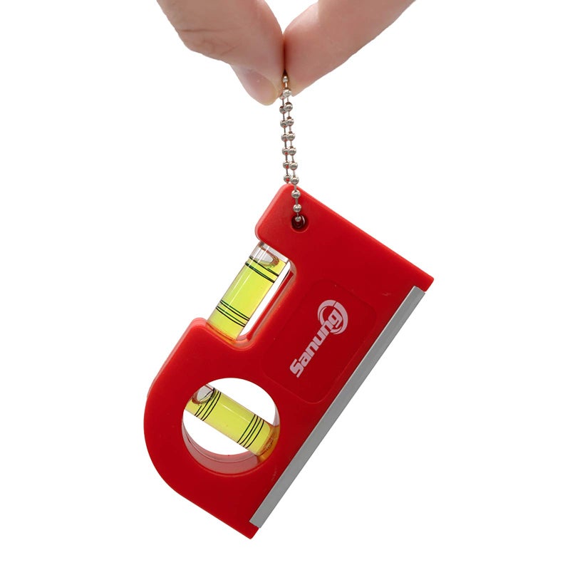 Sanung 2 Pieces Mini Magnetic Horizontal Vertical Pockets Spirit Levels With Keychain Magnetic Pocket Levels With Storage Bag Magnet Spirit Bubble Leveler For Determining Horizontal Vertical Plane - Image 3
