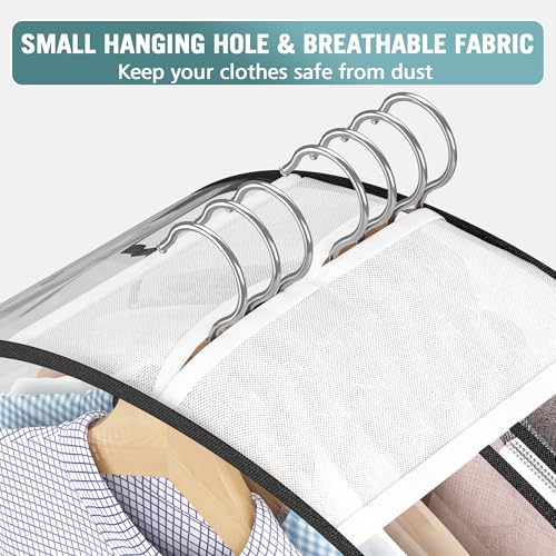 Liuoud Clear Garment Bag for Hanging Clothes 10” Gusseted, 32” Suit Bags for Open Closet Storage Plastic Clothes Cover for Coat, Dress, Shirts, Fur, Jacket, Wardrobe Protectors, 4 Pack - Image 5