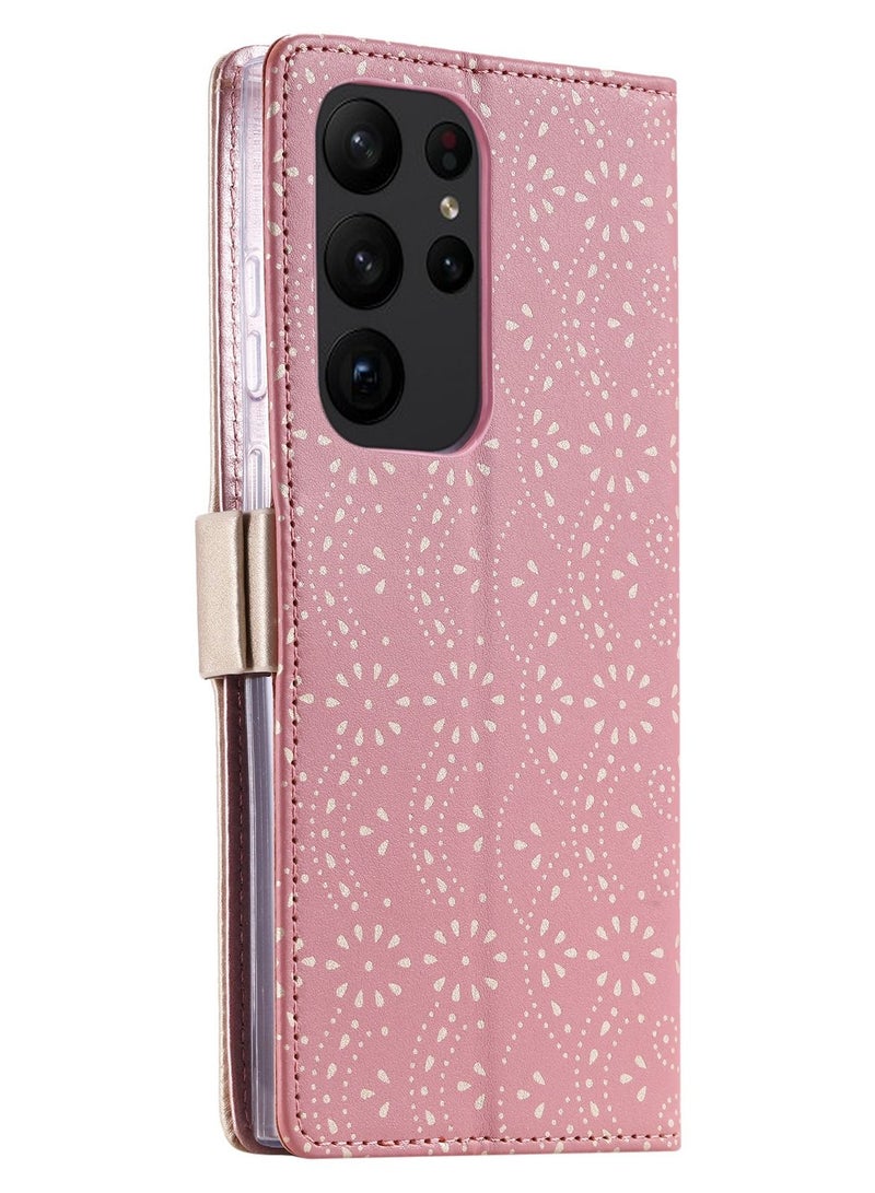 Suteni غطاء هاتف جلدي بسحاب مع فتحات بطاقات من الدانتيل لسامسونج - Image 2