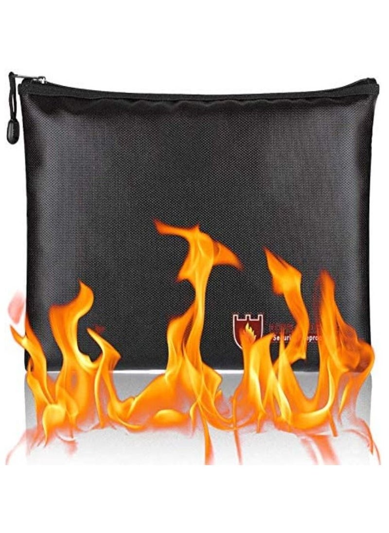 Rubik - Fireproof Bag with Zipper Fire Safe Bag Pouch for Documents 11-14 inch Macbook Cash Money Passports Cards for Home Office 34x25cm Large - Image 1