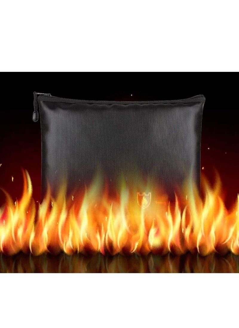 Rubik - Fireproof Bag with Zipper Fire Safe Bag Pouch for Documents 11-14 inch Macbook Cash Money Passports Cards for Home Office 34x25cm Large - Image 1