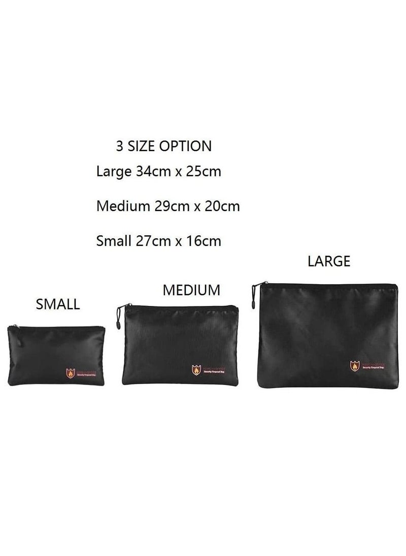 Rubik - Fireproof Bag with Zipper Fire Safe Bag Pouch for Documents 11-14 inch Macbook Cash Money Passports Cards for Home Office 34x25cm Large - Image 1