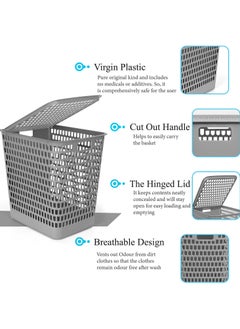 VIO 2 Pack Laundry Basket with Lid Multipurpose Large Storage Organizer for Toys Laundry and More Lightweight Bucket with Carry Handles for Bathroom and Home Use 70 Litre Capacity  - Image 4